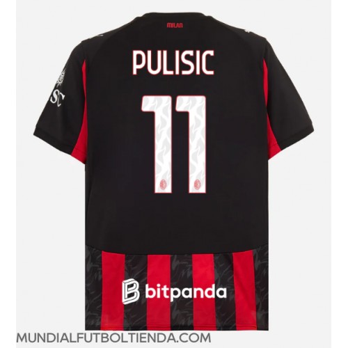 Camiseta AC Milan Christian Pulisic #11 Primera Equipación Replica 2025-26 mangas cortas